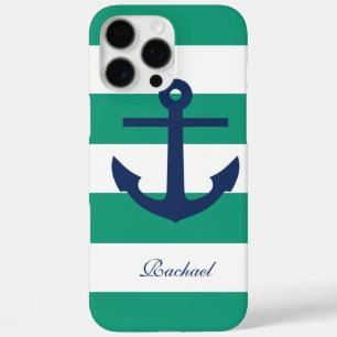 White Blue & Green Anchors Aweigh iPhone 16 Pro Max Hoesje
