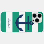 White Blue & Green Anchors Aweigh Case-Mate iPhone Case (Achterkant (horizontaal))
