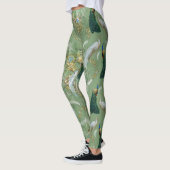 White & Blue-green Royal-Peacocks Fantasy Leggings (Links)