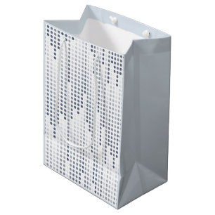 White Blue Mallow Polka Dots Matrix gepatterd Medium Cadeauzakje