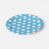 White & Blue Medium-Sized Polka Dot Chic Papieren Bordje (Gekanteld)