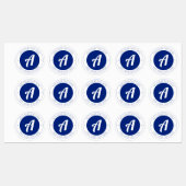 White & Blue Monogram of Add logo Waterbestendig Labels (Vel)