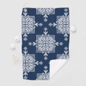 White Blue Mosaic Aztec Pattern Indian Mexican Eth Golfhanddoek (Insitu)