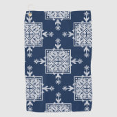 White Blue Mosaic Aztec Pattern Indian Mexican Eth Golfhanddoek (Voorkant)