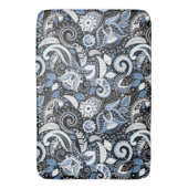 White & Blue Paisley Print Patroon Badmat (Voorkant Verticaal)
