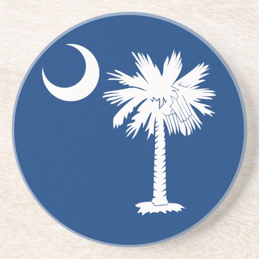 White Blue Palmetto Moon Onderzetter (Voorkant)