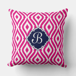White Blue & Pink Teardrop Geometric Pattern Kussen