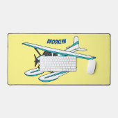 White blue seaplane afbeelding bureaumat (Keyboard & Muis)