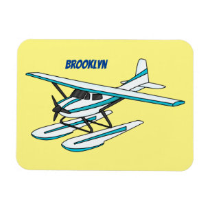 White blue seaplane afbeelding magneet