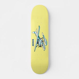 White blue seaplane afbeelding skateboard