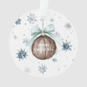 White Blue Snowflakes Christmas Coconut Bow (devant)