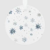 White Blue Snowflakes Christmas Coconut Bow Ornament (achterkant)
