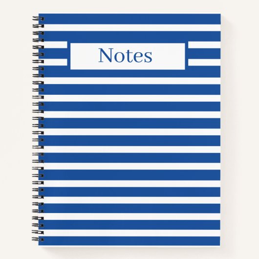 White Blue Stripes - Aangepast Notitieboek (Voorkant)
