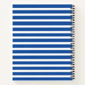 White Blue Stripes - Aangepast Notitieboek (Achterkant)