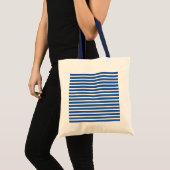White Blue Stripes Beach Tote Bag (Voorkant (product))