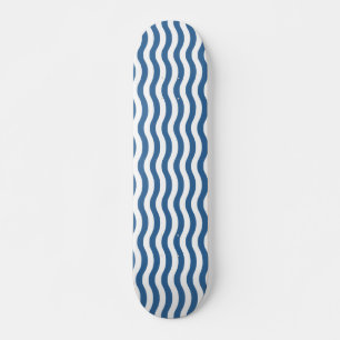 White Blue Wave Navy patroon Aanpassen achtergrond Skateboard