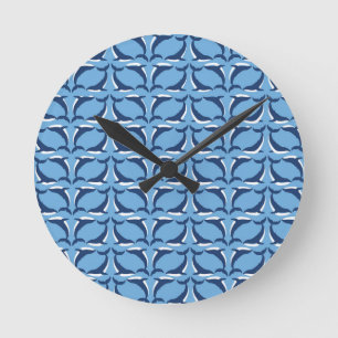 White Blue Whales Yin Yang Zee Animal Ocean Marine Ronde Klok