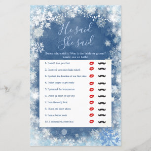 White Blue Winter Snowflake zei hij