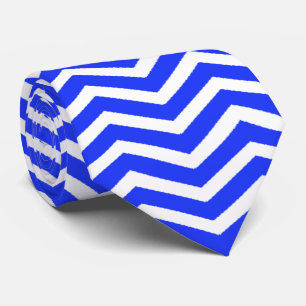 White Blue Zig Zag - Stropdas
