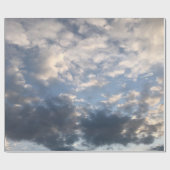 White Blueish Clouds Wrapping Papers Cadeaupapier (Vlak)