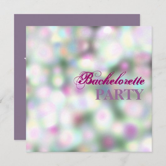 White Blurred Bokeh Lights Glam Party Invitation Kaart (Voorkant / Achterkant)