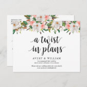 White Blush Florals, Wedding Invitation Postponed Briefkaart (Voorkant / Achterkant)