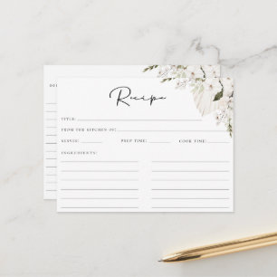 White Bohemian Floral Recipe Kaart