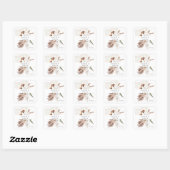 White Boho & Beige Floral Hartelijk dank Vierkante Sticker (Vel)