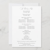 White Boho Floral Wedding Programme Kaart (Achterkant)