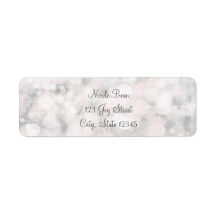 White Bokeh Light Elegant Glam Invitation Etiket
