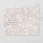 White Bokeh Modern Glamor Chic Save the Date Aankondigingskaart (Achterkant)
