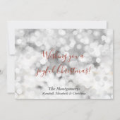 White Bokeh Red Lijst Aangepast kerstfeest Feestdagenkaart (Achterkant)