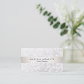 White Bokeh Wedding and Event Planner Visitekaartje (Staand voorkant)