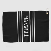 White Bold Modern Monogram Golfhanddoek (Horizontaal)