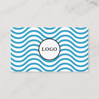 White Bondi Blue Wave Design Business Card Visitekaartje