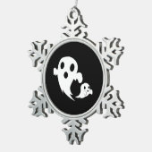 White Boo Tin Sneeuwvlok Ornament (Rechts)