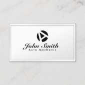White Border Monogram Auto Mechanic Visitekaartje (Voorkant)