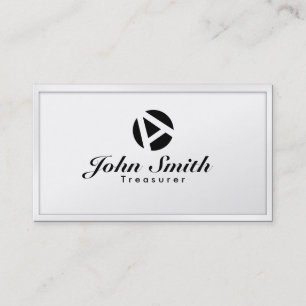 White Border Monogram Treasurer Visitekaartje