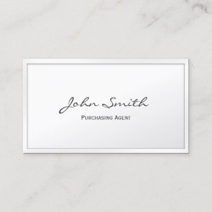 White Border Purchasing Agent Visitekaartje
