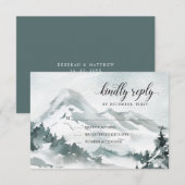 White Botanical | Kindly Antwoord | RSVP-kaart (Voorkant / Achterkant)