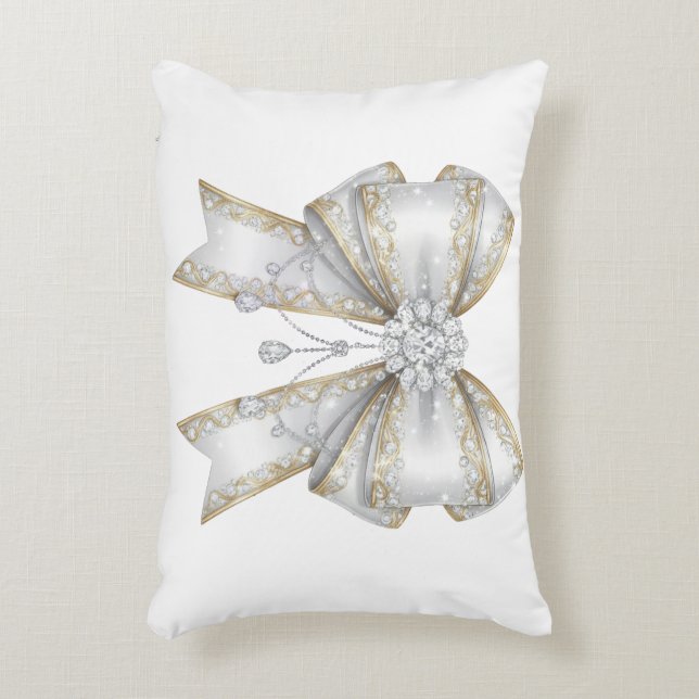 white bow accent kussen (Voorkant(Verticaal))
