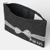 White bow and Ribbon on Stippen met naam Etui (Open)