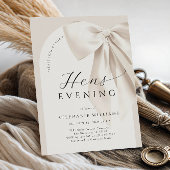 White Bow Arch Hens Evening Invitation Kaart