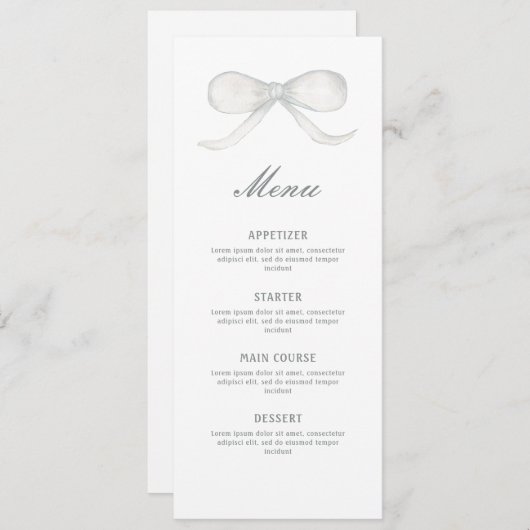 White Bow Classic Menu (Voorkant / Achterkant)