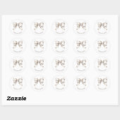 White Bow Ribbon Baby shower Dank u Ronde Sticker (Vel)