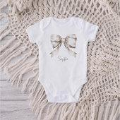 White Bow Ribbon  Romper
