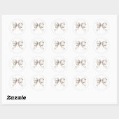 White Bow Ribbon  Ronde Sticker (Vel)