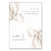 White Bow Vrijgezellenfeest Tafelnaam Kaart (Voorkant)