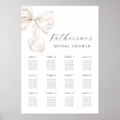 White Bow Vrijgezellenfeest Zitplaatskaart Poster (Voorkant)