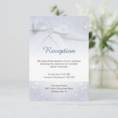 White bow Wedding 2-in-1 Reception Accommodatie Kaart (Staand voorkant)